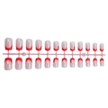 Uñas postizas francesas con diseño de gorro de Navidad rojo y detalles de lunares blancos - Estilo de Gorro de Navidad Rojo Francés (XG-101-66)
