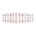 24pcs Halloween press-on nails featuring ghost patterns, spider webs, and blood drip designs - Ghost Spider French Blood Drip Style(XA-100-76)