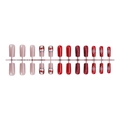Christmas red glitter press-on nails set with snowflake patterns and Santa holiday design - Christmas Red Snowflake Reindeer Style (XL-102-60)