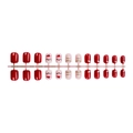 Unghie finte 3D Babbo Natale rosse con motivi in rilievo e decorazioni natalizie - Stile Babbo Natale Rosso Rilievo 3D (XL-102-71)
