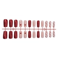 Christmas press-on nails set with red glitter, reindeer silhouettes, and candy stripes - Christmas Red Reindeer Stripe Style (XL-102-70)