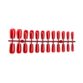 Glossy bright red long coffin press on nails kit with 24 pieces on display stand - Bright Red (XG-101-94)