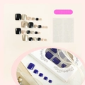 Faux ongles de pieds luxe noir et doré avec paillettes et kit d'outils complet - Style Marbre Noir Or Pailleté avec Anneaux d'Orteil (XH-95-27)