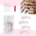 Unghie finte a mandorla french con base rosa e motivo a serpente bianco chic - Stile Motivo Coccodrillo French Rosa e Bianco (GZ-10-65)