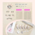 Sparkling French press-on nail set for hands and feet with 3D butterfly and rhinestone accents - Grey Butterfly Gradient Hand and Foot Set (GZ-10-40)