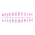 Mandel-Nagelspitzen mit rosa Farbverlauf, weißen Schleifen und Herz-Stern-Akzenten - Rosa Weiße Verlauf Mit 3D Schleife (XD-93-96)