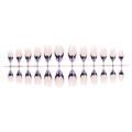 Halloween nepnagels in nude kleur met paars-zwarte vleermuis vleugels op een rekje - Lichtpaars Zwart Vleermuis Franse Stijl (XE-96-32)