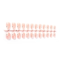 Faux ongles d'Halloween roses avec fantômes blancs mignons et motifs étoiles - Style Étoile Fantôme À Base Rose (XE-96-40)