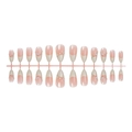 Unghie finte a mandorla french nude pink con punte bianco crema e perle applicate - Sfumatura Rosa Nude con Perle Francesi (XM-98-34)