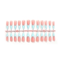 Detail of extra-long stiletto press-on nails with blue French tips and 3D textured patterns - Light Blue French 3D Wave Pattern (XM-98-01)