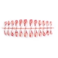 Uñas postizas de Halloween blancas con gotas de sangre estilo gótico francés - Francés Blanco Con Gota de Sangre Roja (XM-98-08)