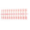Detailliertes Set mit 24 französischen 3D-Linien-Nagelstücken auf rosa Halterung - 3D Stereoskopisch Geschnitzte Blattnerven Rosa und Weiß Französischer Stil (GZ-10-91)