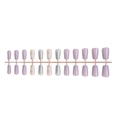 Korte lila kunstnagels met zilveren glitters en retro geblokte patronen - Lila Paars Geruit Glitter Ballerina Stijl (XL-102-24)