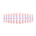 Dettaglio di 24 unghie finte a mandorla con punte French blu e trame a onde bianche - Effetto Onda d'acqua 3D Viola (XM-98-32)