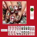 Christmas press-on nails with Santa Claus and tree patterns in festive red and green - Santa Claus and Tree Style (BKS3613)