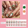 Weihnachts-Kunstnägel Set mit festlichen 3D Weihnachtsmann und Schneemann Designs - Weihnachtsmann-Stil (BKS3611) / 24-Teiliges Set (Inklusive Geleekleber + Feile)