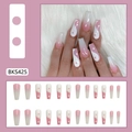 Uñas largas de bailarina con degradado rosa y blanco y patrón de tai chi yin yang - Estilo Yin Yang Degradado Rosa Infinity (BKS425-Pegamento de Gelatina + Lima)
