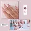 Pink gradient almond shape press-on nails set with glossy finish and 24 pieces - Jelly Glue Type / Almond Gradient (BKS676)