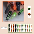 Unghie finte Halloween bara con ragnatela neon zucca e gatto nero set completo da 24 - Stile Halloween Ragnatela (BKS1957)