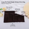Thick dark brown plush velvet drawstring jewelry pouches in four diverse sizes - Drawstring Style / 8*10cm / Coffee