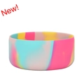 Tie-dye silicone protective sleeve for tumbler base in pink, yellow, and blue colors - Multi-color