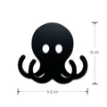 Kreativer schwarzer Oktopus-Wandhaken, Abmessungen 8 cm hoch und 9,2 cm breit - Oktopus Lesezeichen / Schwarz