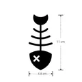 Maße des niedlichen schwarzen Fischgräten-Lesezeichens: 11 cm Höhe und 4,8 cm Breite - Fischgräten Lesezeichen / Schwarz