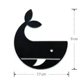 Cute black whale animal bookmark in 3D cartoon style, dimensions 9cm high by 7.7cm wide - Dolphin Bookmark / Black