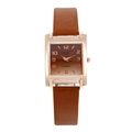 Orologio vintage da donna al quarzo quadrato con quadrante sfumato marrone e oro rosa - Marrone