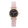 Minimalist women's starry sky quartz watch with pink leather strap and rose gold case - Pink