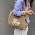 Leopard print canvas tote bag with letter print for women's large capacity commute - Shoulder Bag / Milk Coffee Leopard