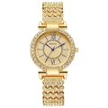 Luxury gold women's watch with crystal-encrusted strap and Roman numerals dial - Gold