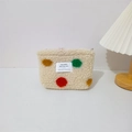 Borsa cosmetica in peluche con pois colorati e robusta cerniera in metallo dorato - Pois Colorati