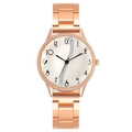 Orologio donna in oro rosa con lunetta in strass e quadrante bianco a onde - Bianco