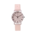 Pink silicone quartz watch with minimalist artistic numbers and heart-shaped needles - Pink