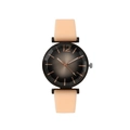 Schlichte Damen Silikon Quarz-Armbanduhr mit Verlaufszifferblatt und Roségold - Orangerosa