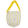 Bolso de lona a rayas verticales con textura de burbujas en tonos amarillo y azul - Rayas Amarillas