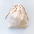 Detail of eco-friendly cotton canvas drawstring bag showing natural woven texture and closure - Large Storage