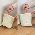 Light yellow nylon organizer bag with pink zipper and hi jolly woven label detail - Light Yellow