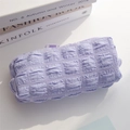Minimalist light purple puff stationery bag with textured seersucker quilted pattern - Taro Purple