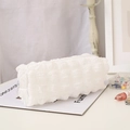 Trousse blanche à texture bulles, grande capacité avec fermeture éclair minimaliste - Blanc