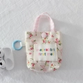 Mini pochette florale avec clip et bouton pression pour écouteurs et petits objets - Rose Fleuri