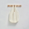 Minimalist white bubble texture tote bag with soft 3D puffy fabric and wide handles - Bubble Beige