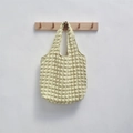 Minimalist light yellow popcorn fabric tote bag with textured flower bubble design - Bubble Yellow
