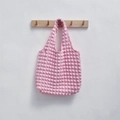 Pink popcorn texture bubble tote bag with minimalist lightweight elastic fabric design - Bubble Pink