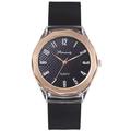 Orologio al quarzo con cinturino in silicone nero e lunetta ottagonale oro rosa - Nero