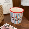 Keramikbecher mit rot-weiß-blauen Streifen und Hello Kitty Zeichentrickfiguren - Gestreifte Katze (Geschenkbox)
