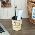 Beige dachshund puppy ceramic mouthwash cup with cute cartoon dog illustration - Beige Star Dog