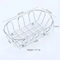 Detailed dimensions of a stainless steel wire basket with 18.7cm length and silver finish - Silver