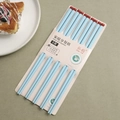 Bacchette in bambù celeste con cuori rossi 3D per bambini, set da 5 paia in cartoncino rosa - Cuore Blu (5 Paia)